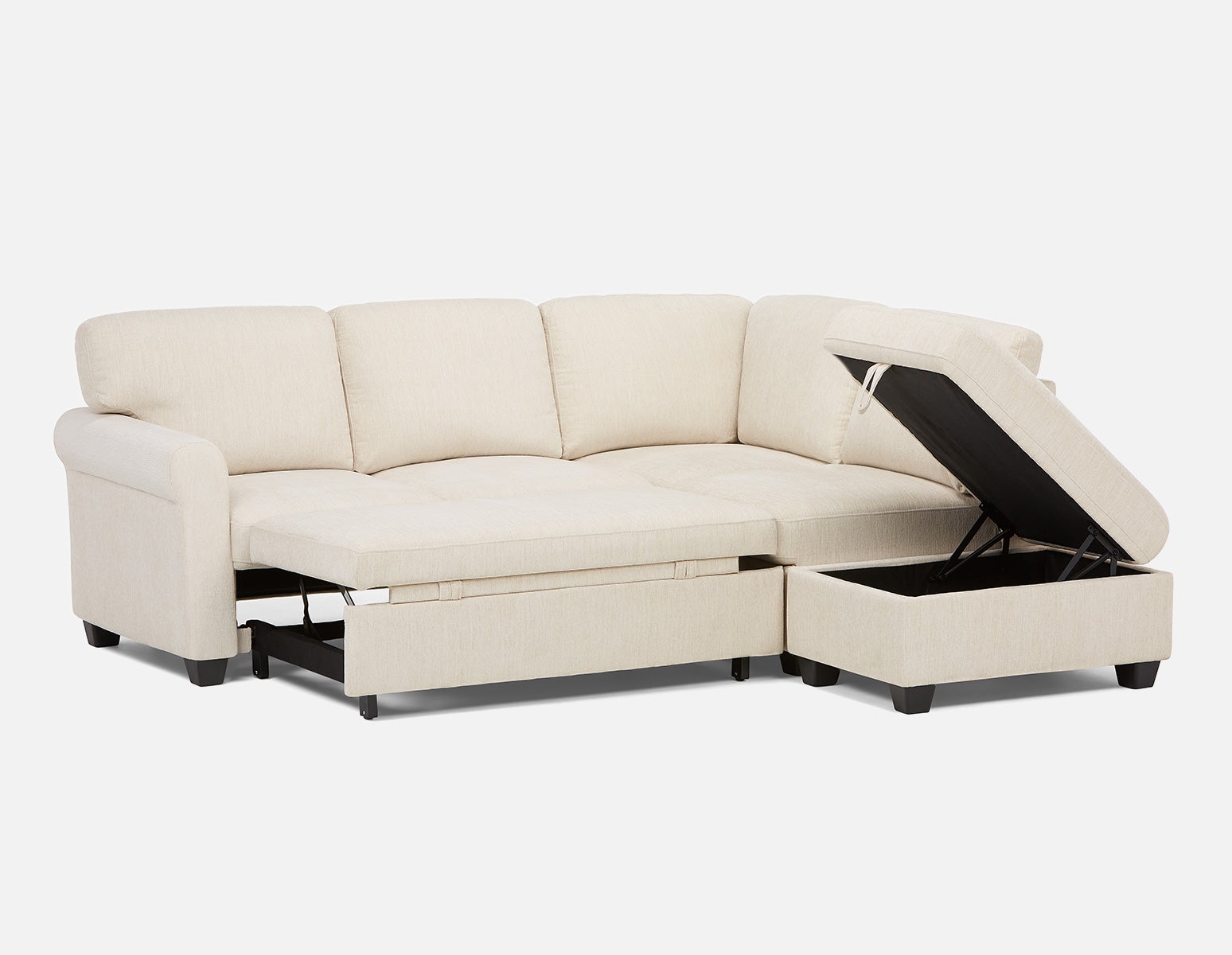 DELPHINE traditional right-facing sectional sofa-bed with storage undefined