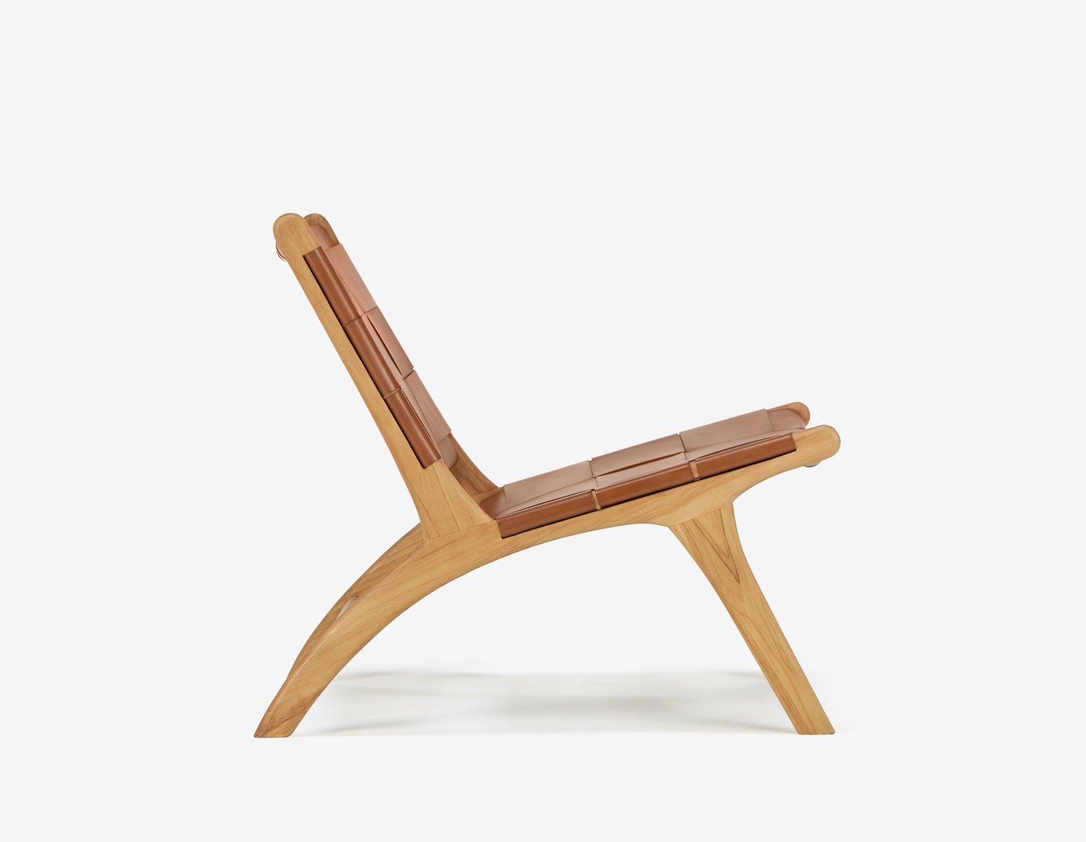BENTA chaise d'appoint en teck et cuir tressé undefined