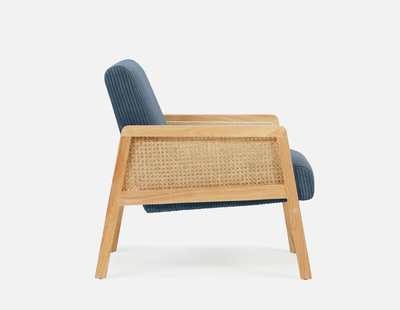 BECKETT fauteuil aux accents de velours côtelé et de rotin undefined