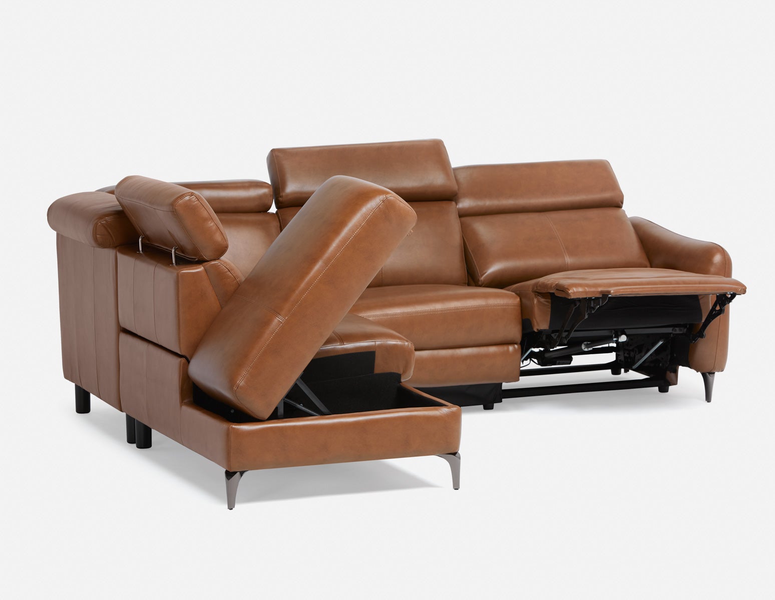ANDRES leatherette right-facing power reclining sectional | Structube