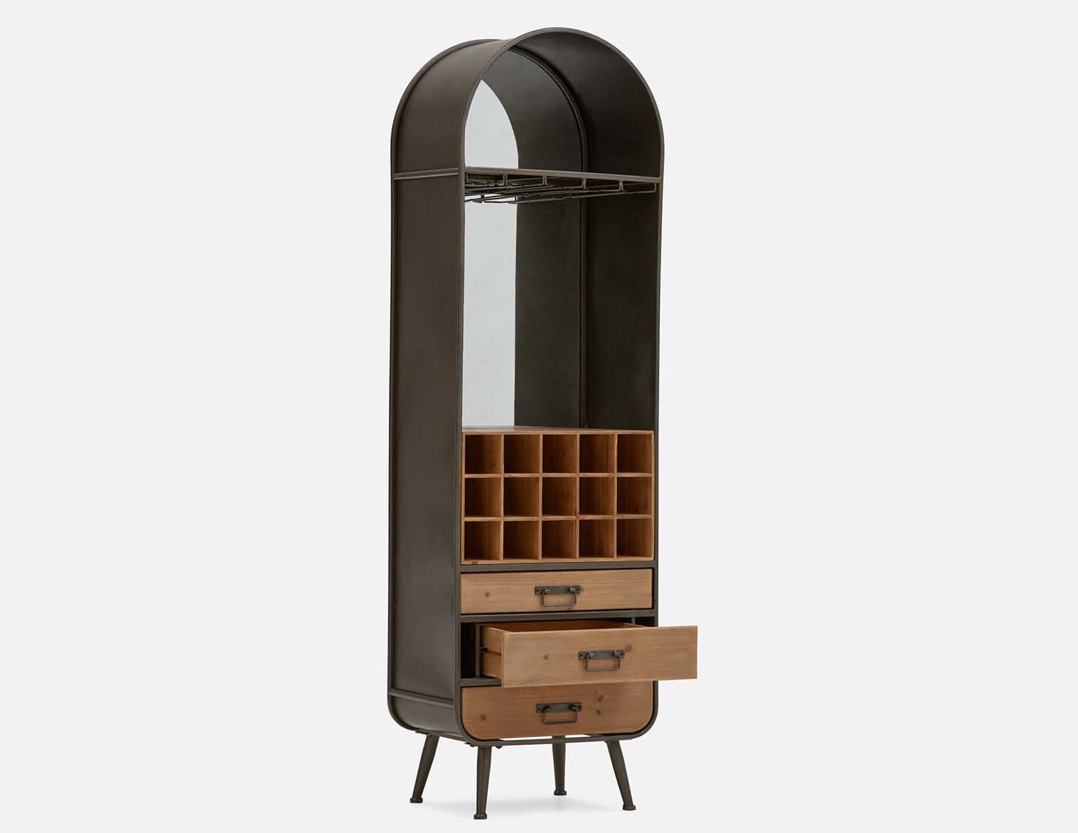 EVANS fir wood and metal wine cabinet undefined