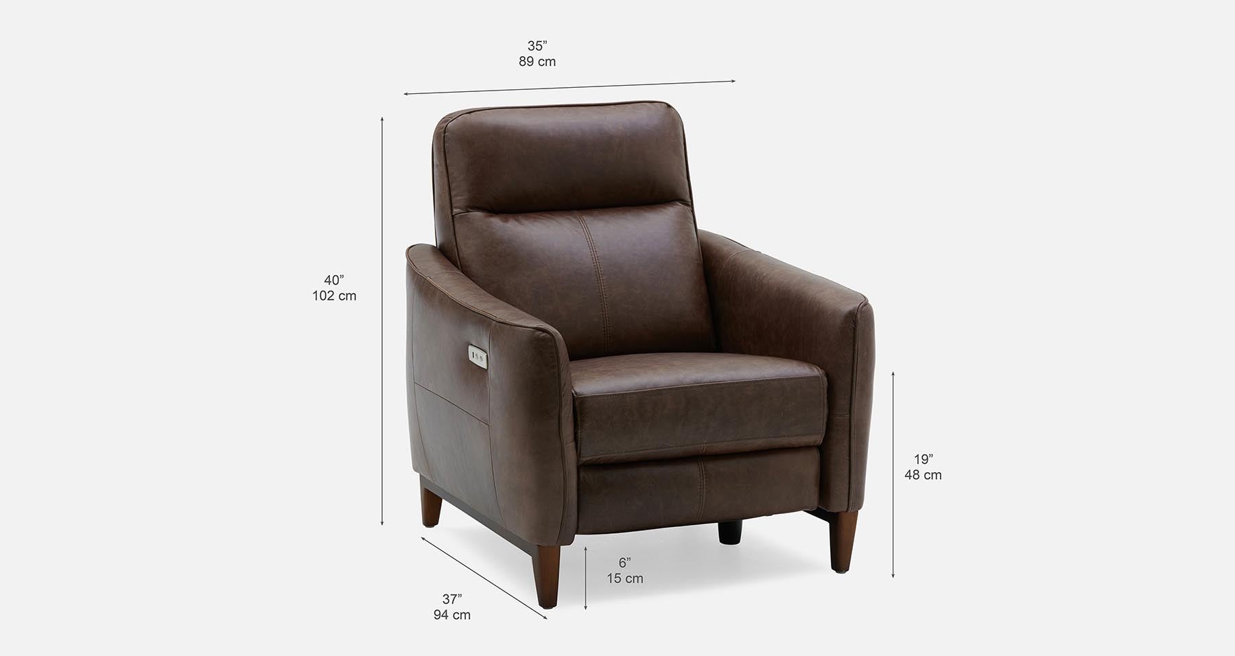 PALMER fauteuil inclinable 100 cuir avec commande electrique et port usb Structube