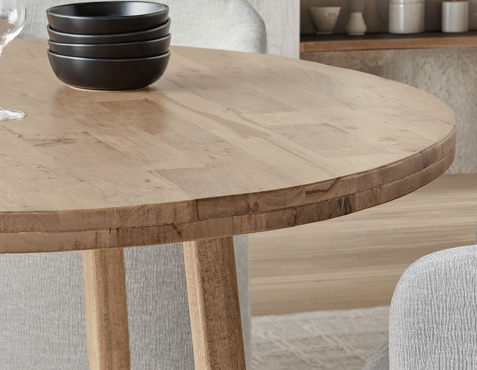 THESSALIA distressed solid mango wood dining table 150 cm undefined