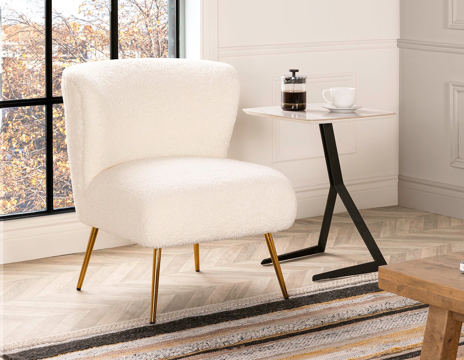 Shearling chair structube sales