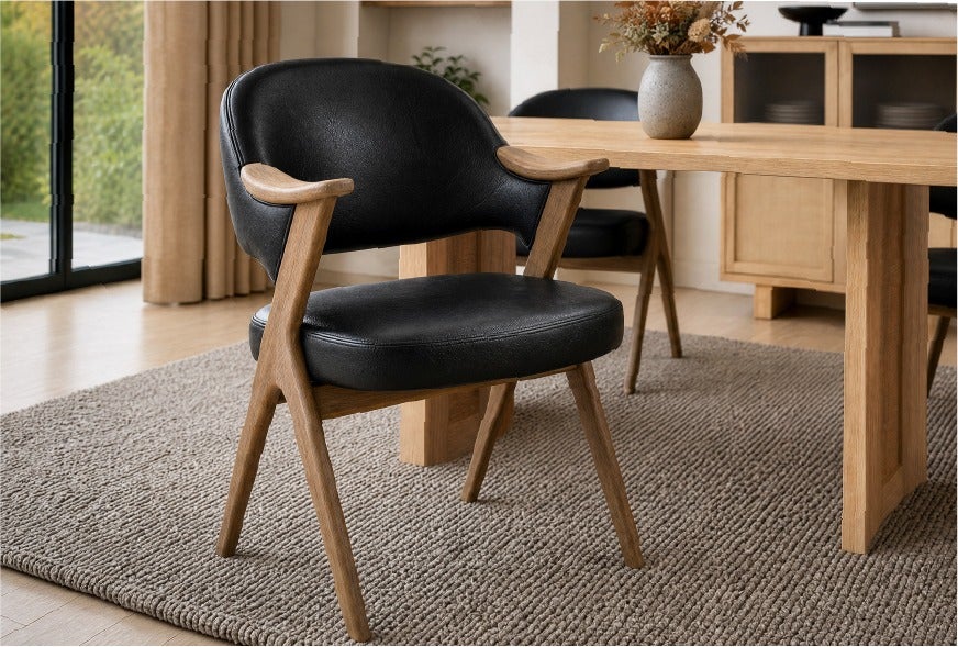 LORENA ash wood dining armchair