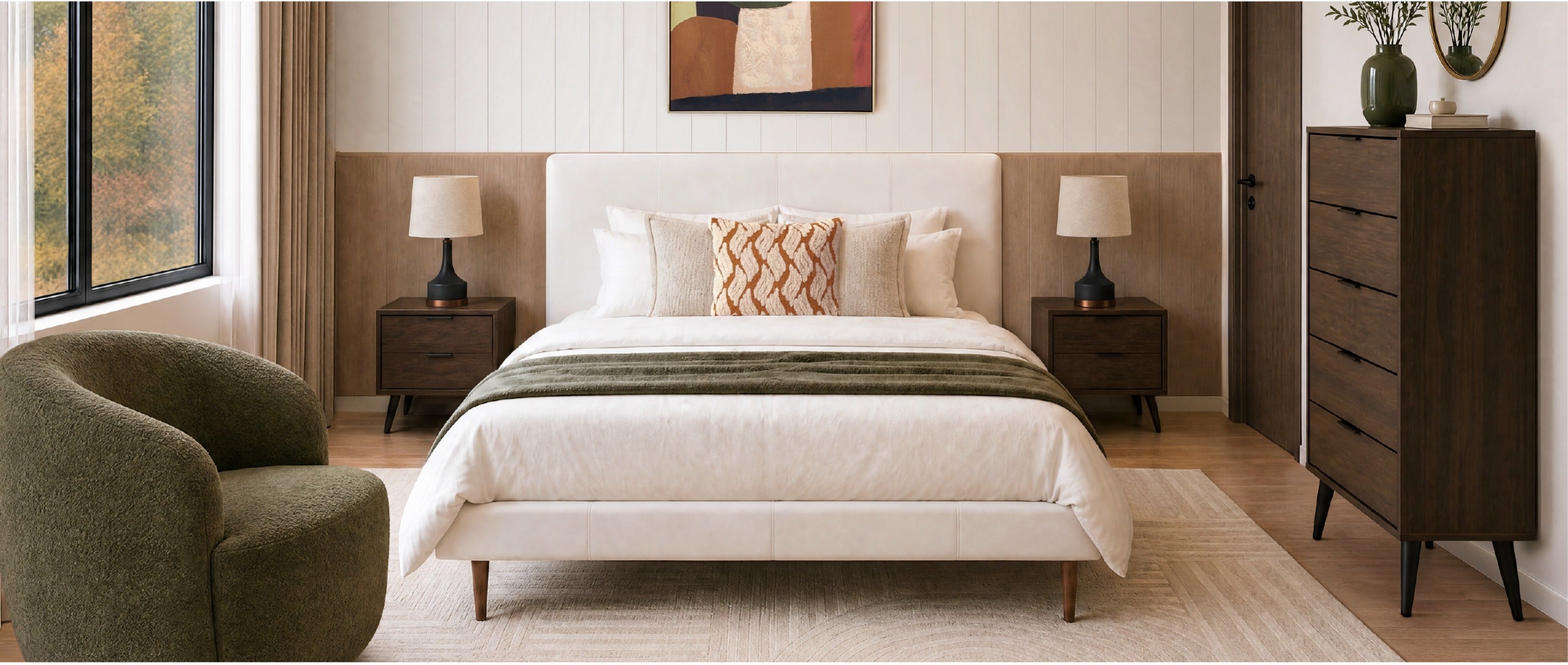 JAVIER 100% leather queen size bed