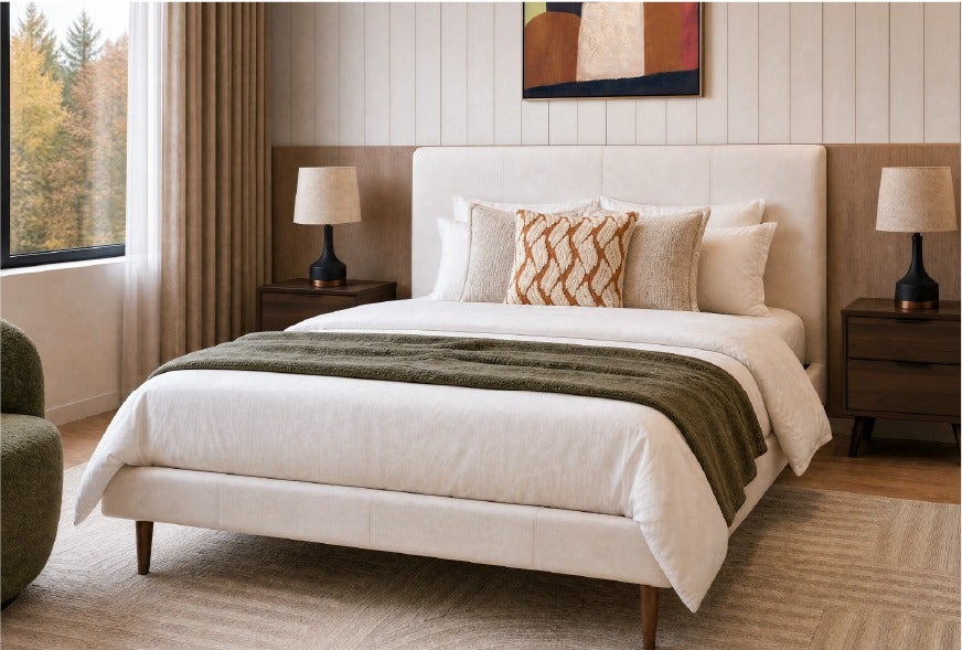 JAVIER 100% leather queen size bed