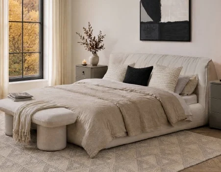 MAGRETA - queen size bed - Cream