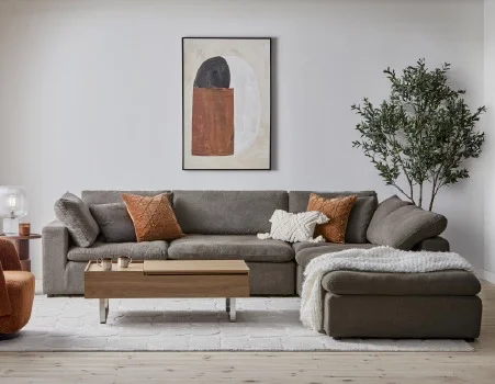 SOFT - contemporary 5-pc modular sectional sofa - Grey