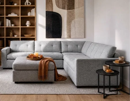 LEONIA - contemporary sectional sofa - Grey