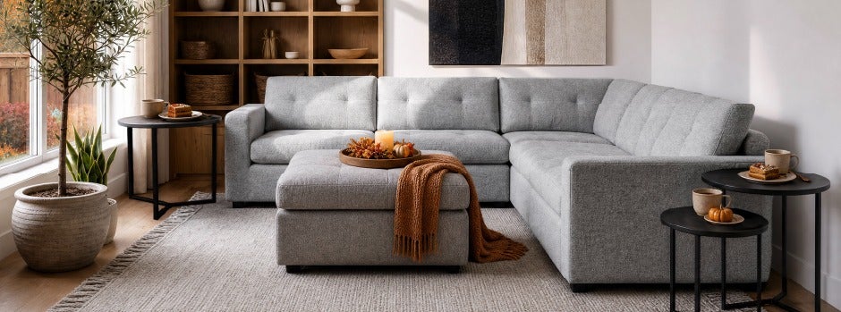 LEONIA - contemporary sectional sofa - Grey