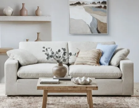 SOFT - contemporary 3-seater sofa - Cream