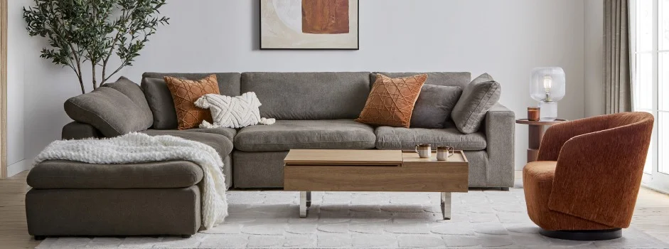 SOFT - contemporary 5-pc modular sectional sofa - Grey