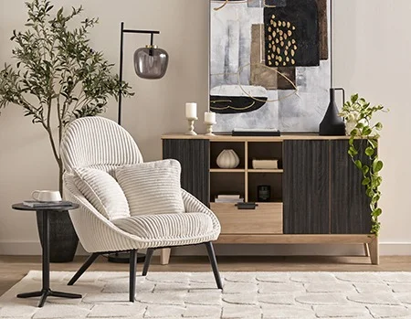 HERMAN - chaise d'appoint en velours côtelé - Beige