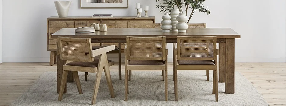EPIRUS - solid mango wood large dining table 240 cm - Natural