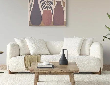 LAUSANNE - mid century modern sofa - Cream