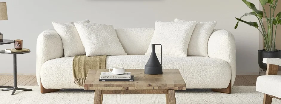 LAUSANNE - mid century modern sofa - Cream