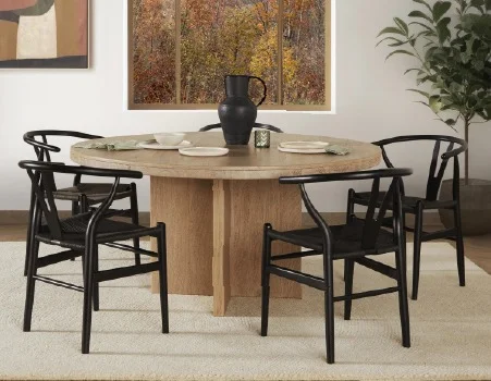 MISTRA - recycled timber dining table 150 cm - Natural