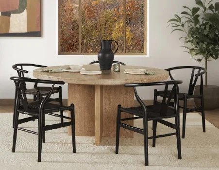 MISTRA - recycled timber dining table 150 cm - Natural