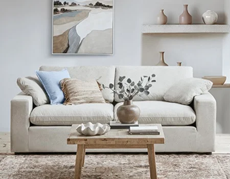 SOFT - contemporary 3-seater sofa - Cream